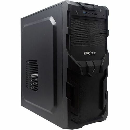 EVOTEC Gabinete para computadora gamer - ATX, Micro ATX, Mini ATX Placa base admitida - Minitorre - Metálico - Negro - 600