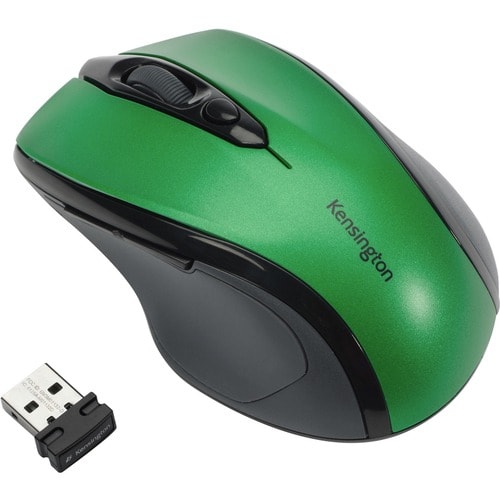Kensington Pro Fit Mid-Size Wireless Mouse - Emerald Green - Optical - Wireless - Radio Frequency - 2.40 GHz - Emerald Gre
