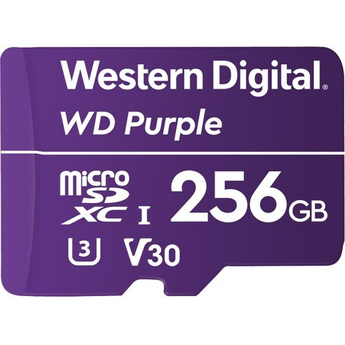 Western Digital Purple WDD256G1P0A 256 GB Class 10/UHS-III (U3) microSDXC - 100 MB/s Read - 60 MB/s Write - 3 Year Warranty