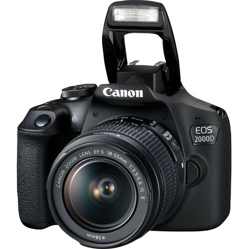 Canon EOS 2000D 24,1 Megapixel Digitale Spiegelreflexkameragehäuse mit Objektiv - 18 mm - 55 mm Brennweite - Schwarz - Aut