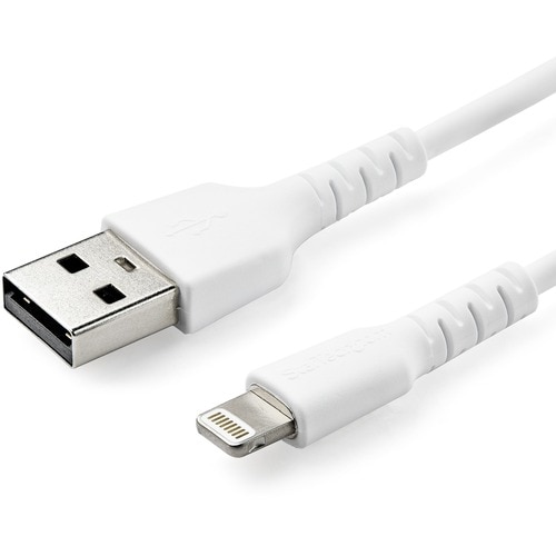StarTech.com 6 foot/2m Durable White USB-A to Lightning Cable, Rugged Heavy Duty Charging/Sync Cable for Apple iPhone/iPad