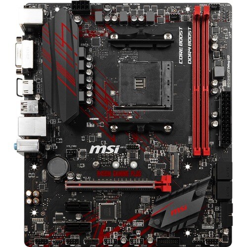 MSI B450M GAMING PLUS Desktop Motherboard - AMD B450 Chipset - Socket AM4 - Micro ATX - Ryzen 3 Processor Supported - 32 G