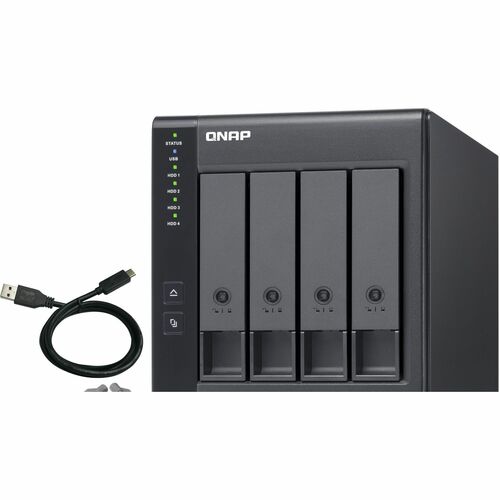 QNAP 4 Bay USB Type-C Direct Attached Storage with Hardware RAID - 4 x HDD Supported - 0 x HDD Installed - 4 x SSD Support