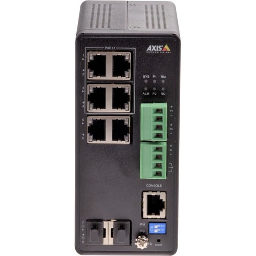 AXIS T8504-R PoE Injector - TAA Compliant - 54 V DC, 57 V DC Input - 2 x 10/100/1000Base-T, 2 x SFP Input Port(s) - 4 x 10