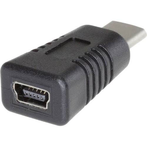 4XEM USB Type-C to USB Type-B Mini Adaptor - 1 x Type C USB 2.0 USB Male - 1 x Type B USB 2.0 Mini USB Female - Black - 1