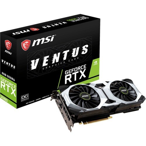 MSI NVIDIA GeForce RTX 2080 Graphic Card - 8 GB GDDR6 - 7680 x 4320 - 1.80 GHz Boost Clock - 256 bit Bus Width - PCI Expre