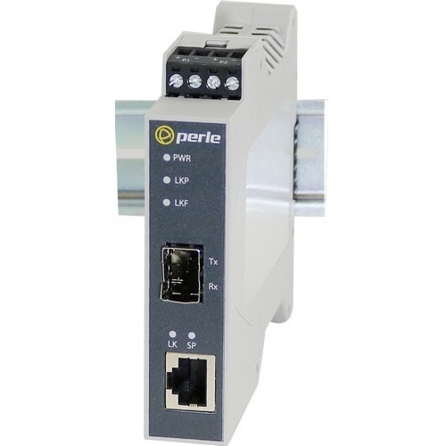 Perle SR-1110-SFP-XT Transceiver/Media Converter - 1 x Network (RJ-45) - Gigabit Ethernet, Fast Ethernet - 10/100/1000Base