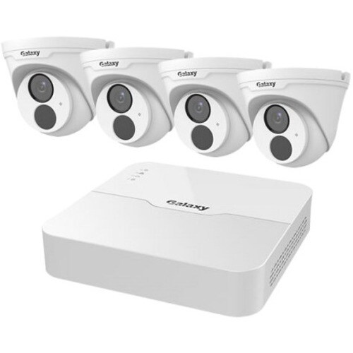 Galaxy 4 Channel Night Vision Wired Video Surveillance System 8 TB HDD - Network Video Recorder, Camera - HDMI