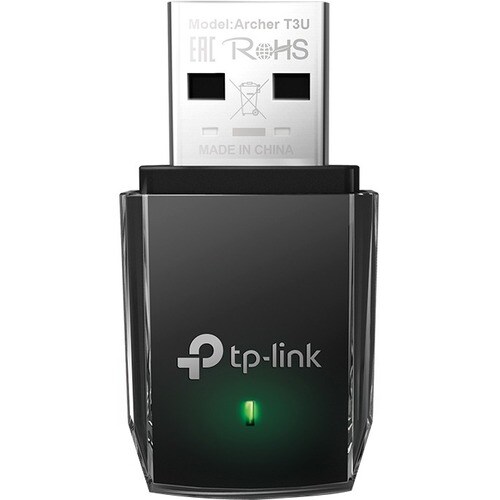 TP-Link T3U IEEE 802.11ac Dual Band Wi-Fi Adapter for Notebook - USB 3.0 - 1.27 Gbit/s - 2.40 GHz ISM - 5 GHz UNII - External