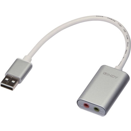 LINDY 17 cm Mini-Phone/USB Audiokabel für Kopfhörer, Lautsprecher, Mikrofon, Ultrabook, Notebook, Tablet - Zweiter Anschlu