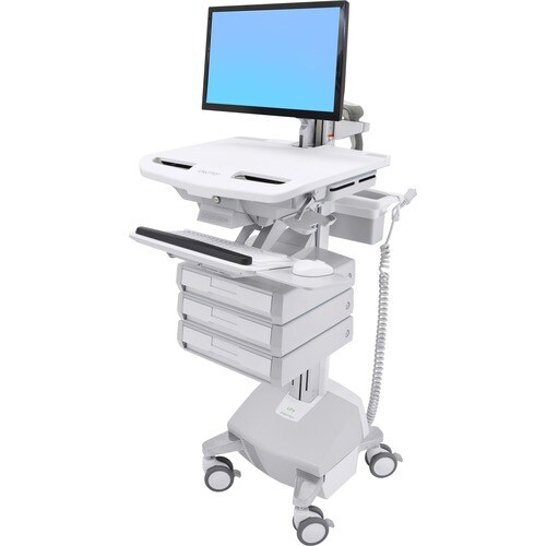 Ergotron StyleView Medizinische Warenkorb - 3 Schubfach - 16,78 kg Kapazität - 4 Rollen - Aluminium, Plastik, Verzinkter S