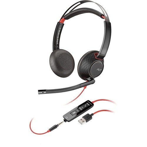 POLY HEADSET BLACKWIRE 5220 STEREO, C5220, USB-A, 3.5MM