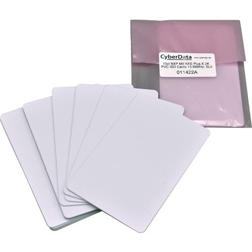 CyberData 011422 RFID Cards - Packet of 10 (Use with 011425, 011426) - Printable - RF Card - 2.13" x 3.38" Length - 10 Pack