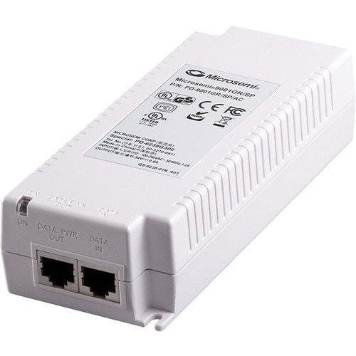 Microchip PD-9001GR/SP/AC PoE Injector - 120 V AC, 230 V AC Input - 55 V DC Output - 1 x 10/100/1000Base-T Input Port(s) -