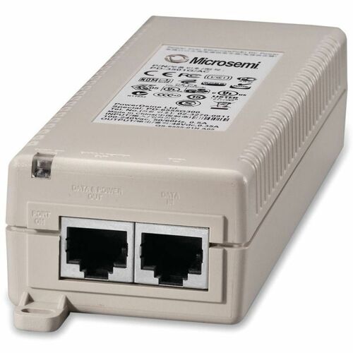 Microchip PD-3501G PoE Injector - 120 V AC, 230 V AC Input - 48 V DC Output - 1 x 10/100/1000Base-T Output Port(s) - 15.40 W