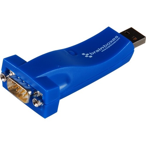 Brainboxes 1 Port RS232 USB to Serial Adapter - External - USB 2.0 - PC, Mac, Linux - 1 x Number of Serial Ports External