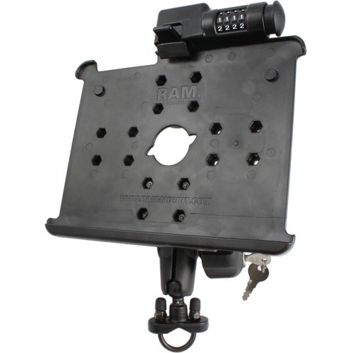 RAM Mounts Latch-N-Lock Vehicle Mount for iPad 4, iPad 3, iPad, iPad 2 - Powder Coated Marine-grade Aluminum, Zinc