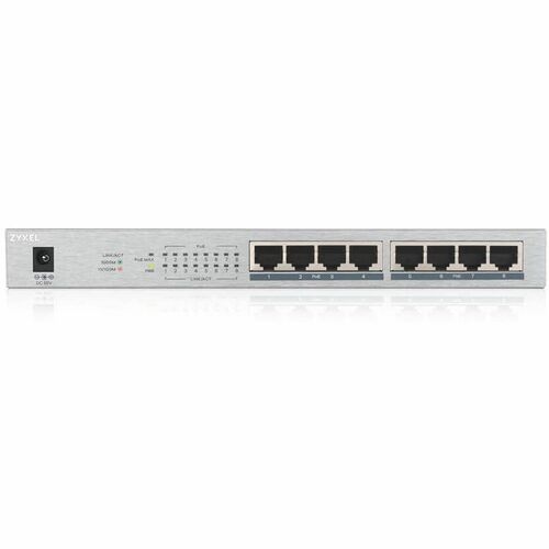 ZYXEL GS1008HP 8 Ports Ethernet Switch - Gigabit Ethernet - 10/100/1000Base-T - 2 Layer Supported - 72 W Power Consumption