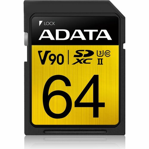 Adata Premier ONE 64 GB Class 10/UHS-II (U3) V90 SDXC - 290 MB/s Read - 260 MB/s Write - Lifetime Warranty