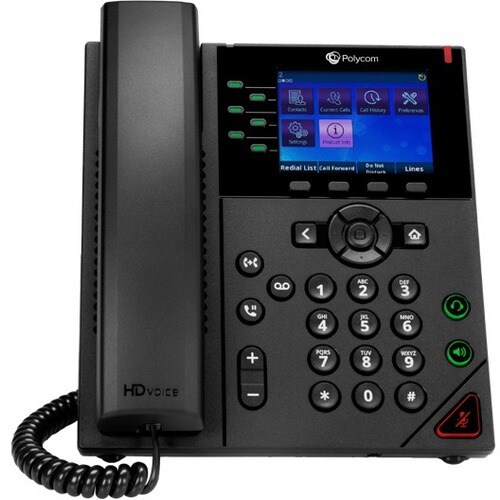 Poly 350 IP Phone - Corded - Corded - Wall Mountable, Desktop - TAA Compliant - 6 x Total Line - VoIP - 2 x Network (RJ-45