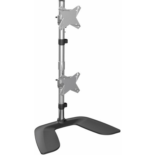 StarTech.com Vertical Dual Monitor Stand, Free Standing Height Adjustable Stacked Monitor Stand up to 27" (17.6lb/8kg) VES