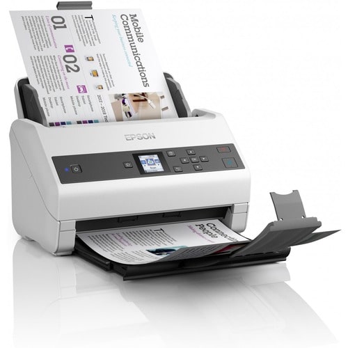 Epson WorkForce DS-870 Sheetfed Scanner - 600 dpi Optical - 30-bit Color - 30-bit Grayscale - 65 ppm (Mono) - 65 ppm (Colo