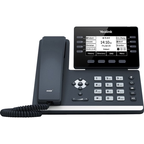 Yealink SIP-T53W IP Phone - Corded - Corded/Cordless - Bluetooth - Wall Mountable, Desktop - Classic Gray - 12 x Total Lin