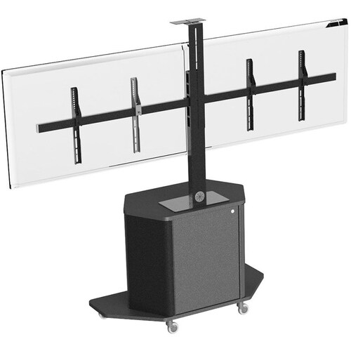 VFI Monitor Cart - 200 lb Capacity - Acrylic, Metal - 48" Width x 22" Depth x 32" Height - Black