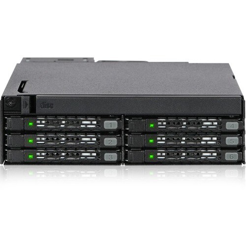 Icy Dock ToughArmor MB606SPO-B Drive Enclosure for 5.25" - Serial ATA/600 Host Interface Internal - Black - 6 x HDD Suppor