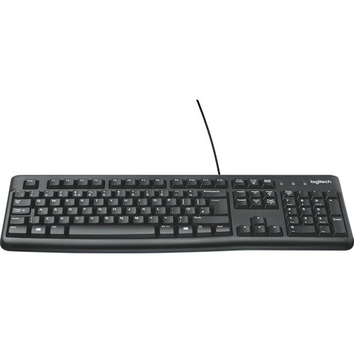 Logitech K120 Keyboard - Cable Connectivity - USB Interface - Greek - Black - Netbook, Desktop Computer, Notebook, Server 