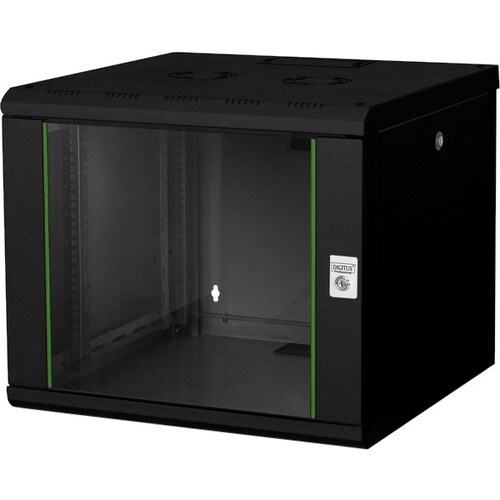 DIGITUS Professional Unique 9U Oberflächenmontierbar Rackschrank für LAN-Schalter, Patchfeld - 482,60 mm Rack Width - Schw