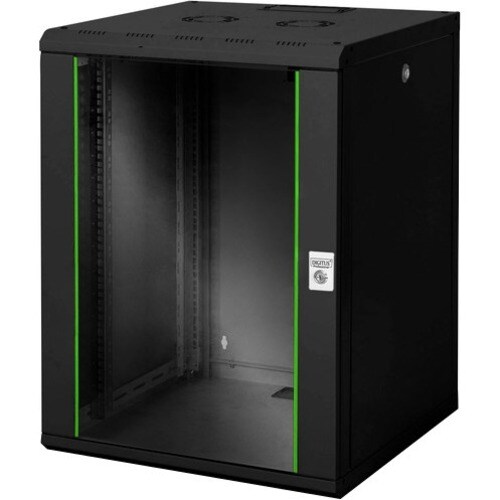 DIGITUS Professional Unique 16U Wandmontierbar Rackschrank für Patchfeld, LAN-Schalter - 482,60 mm Rack-Breite - Schwarz -