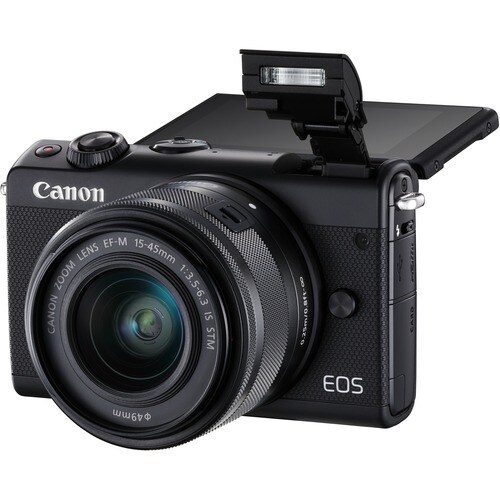 Canon EOS M100 24.2 Megapixel Mirrorless Camera with Lens - 15 mm - 45 mm - Black - Autofocus - 7.6 cm (3") Touchscreen LC