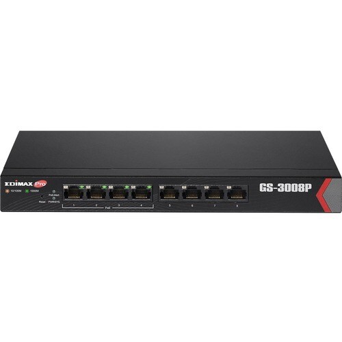 Switch Ethernet Edimax GS-3008P 8 Porte Gestibile - Gigabit Ethernet - 10/100/1000Base-T - 2 Layer supportato - Coppia inc