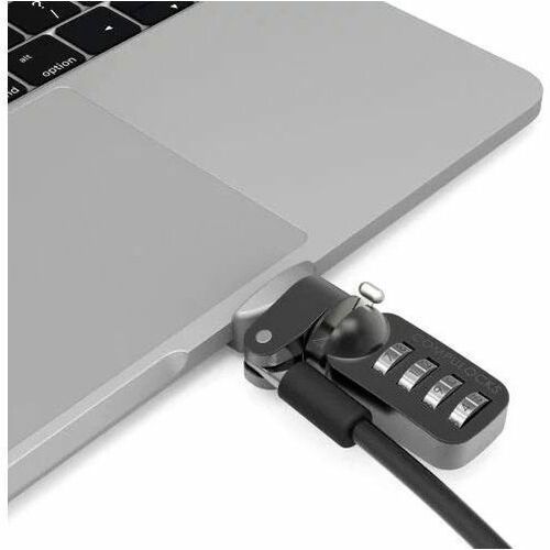 Compulocks Ledge Lock Adapter for MacBook Pro 13" M1 & M2 with Combination Cable Lock Silver - Follows Apple Slick Design 