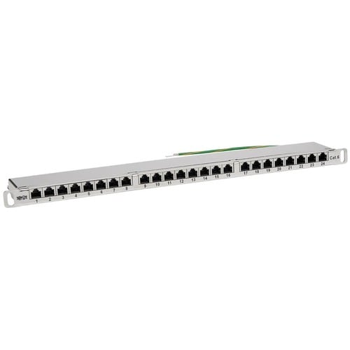 Eaton Tripp Lite Series Cat5e/Cat6 24-Port Patch Panel - Shielded, Krone IDC, 568A/B, RJ45 Ethernet, 0.5U Rack-Mount, TAA 