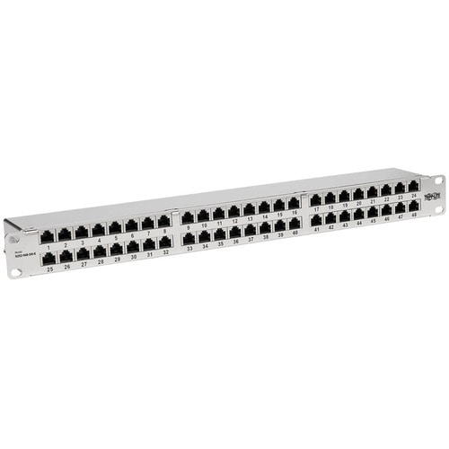 Eaton Tripp Lite Series Cat5e/Cat6 48-Port Patch Panel - Shielded, Krone IDC, 568A/B, RJ45 Ethernet, 1U Rack-Mount, TAA - 