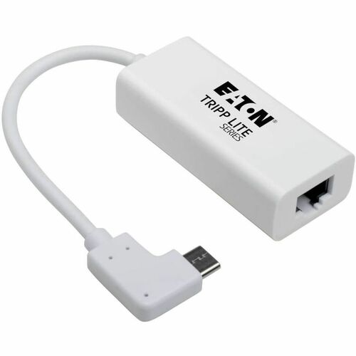 Eaton Tripp Lite Series USB-C to Gigabit Network Adapter with Right Angle USB-C, Thunderbolt 3 Compatibility - White - Thu