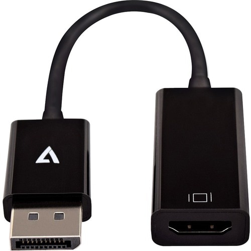 V7 CBLDPHDSL-1E 10 cm DisplayPort/HDMI AV-Kabel für Projektor, TV, PC, Audio-/Video-Gerät, Monitor - 2,3 Gbit/s - Unterstü