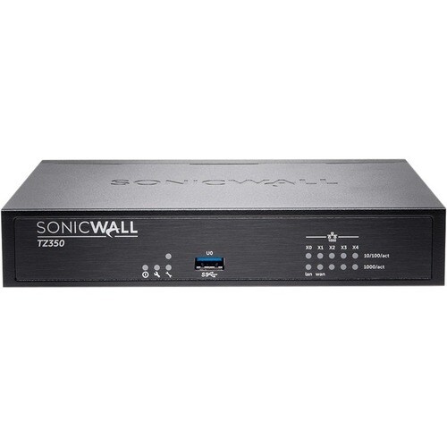 SonicWall TZ350 Network Security/Firewall Appliance - 2 Year Support/Service - TAA Compliant - 4 Port - 1000Base-T - Gigab