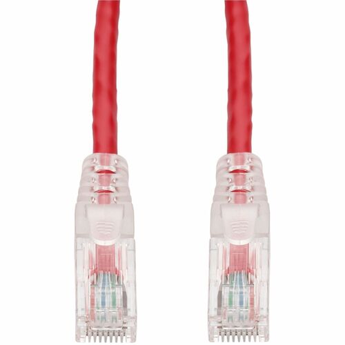 AddOn 15ft Red CAT 6A PVC Cable Snagless Easy Clear Boot TAA