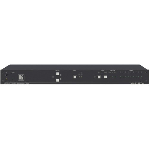 Kramer VM-218DTxr Video Switchbox - Cable - 4K - Twisted Pair - 2 Input Device - 9 Display - Display, Media Player, Blu-ra