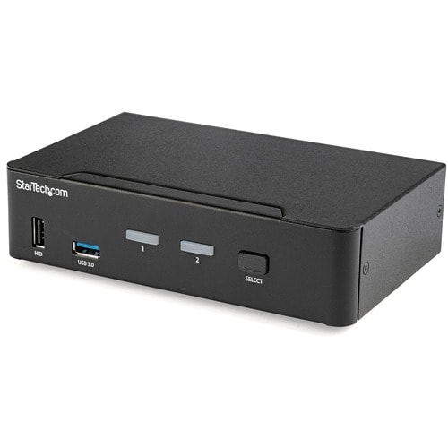 StarTech.com 2-Port DisplayPort KVM Switch - 4K 60Hz - 2 Computer(s) - 1 Local User(s) - 3840 x 2160 - 8 x USB - 3 x Displ