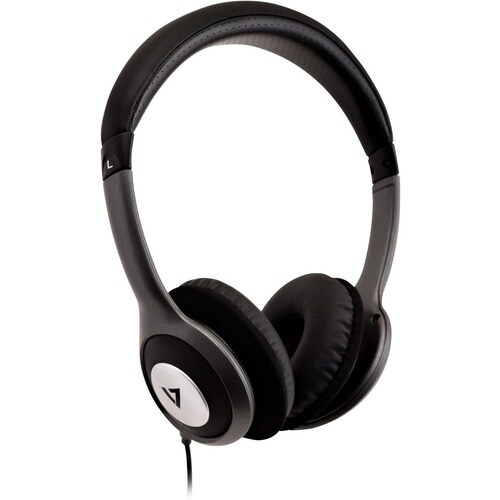 V7 HA520-2EP Kabel Kopfbügel Design - Binaural - Stereo Kopfhörer - Schwarz, Grau - 20 Hz - 20 kHz Frequenzgang - Ohrumsch