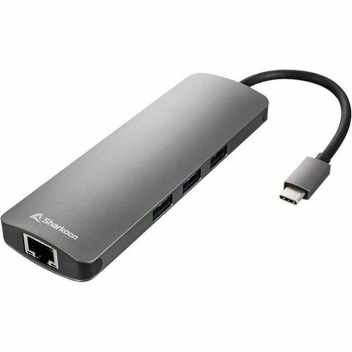 Sharkoon USB-Typ C Docking Station - Ladefunktion - Speicherkartenleser - SD, microSD, Multimedia-Karte Mikrogröße - Dunke