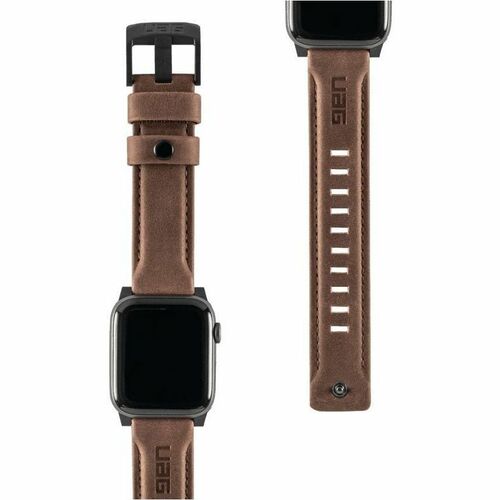 Urban Armor Gear Smartwatch Band - 1 Each - Adjustable - Brown - Leather, Stainless Steel