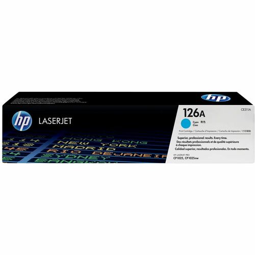 HP 126A (CE311A) 原版 标准 产出 激光 碳粉盒 - 单包 - 青色 - 1 每台 - 1000 页