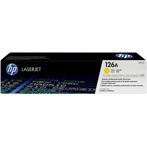 HP 126A (CE312A) 原版 标准 产出 激光 碳粉盒 - 单包 - 黄色 - 1 每台 - 1000 页