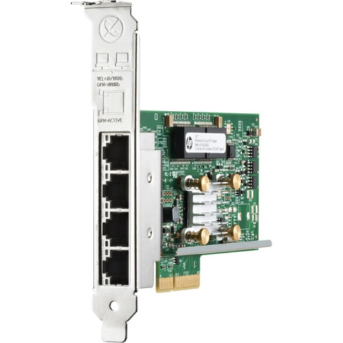 HPE Gigabit Ethernet Card - 10/100/1000Base-T - Standup - PCI Express x4 - 4 Port(s) - 4 - Twisted Pair