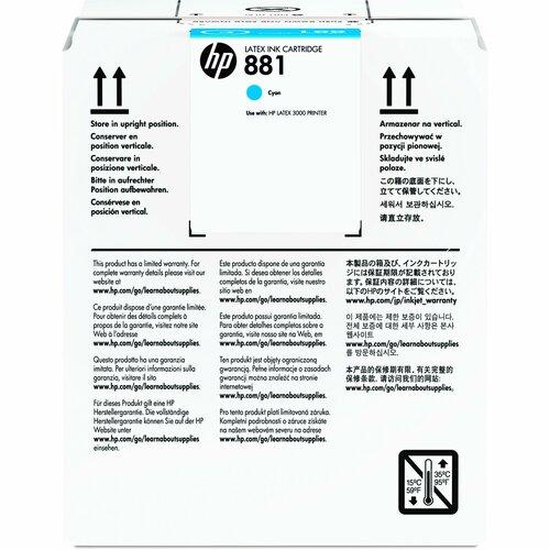 HP Latex 881 Original Inkjet Ink Cartridge - Cyan Pack - Inkjet